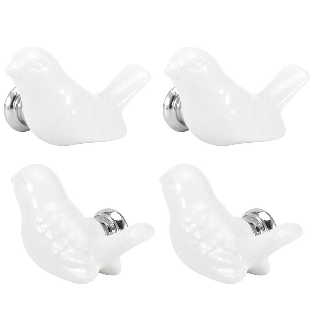 4 Set Bird Shape Ceramic Knobs DIY Door Drawer Cupboard Pull Handle Furniture Accessories