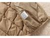 Women's Petite Hooded Lightweight Down Jacket, Autumn/Winter, Diamond Pattern, White Duck Down, Short Style.