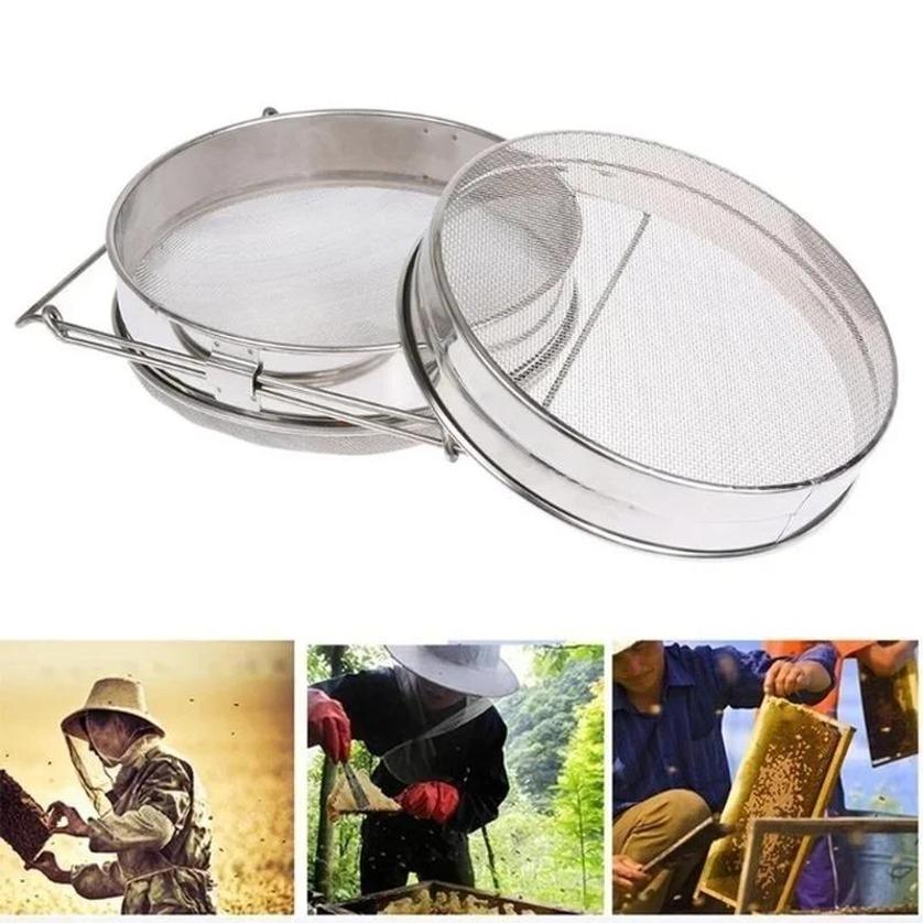 1 Pcs Stainless Steel Honey Filter Double-Screen Honey Particle Filter Multi-Function Adjustable Fine Mesh Sieve Filter Screen