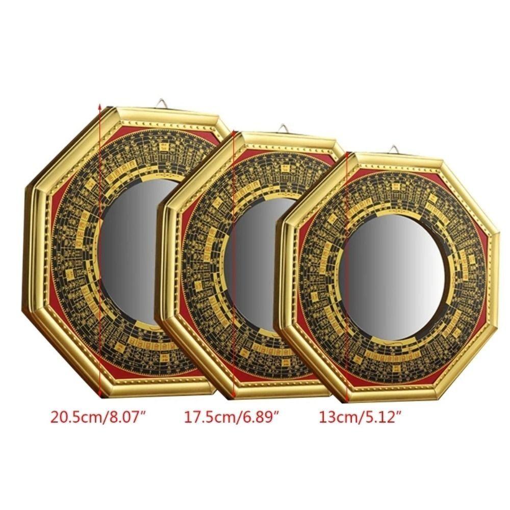 13cm 17.5cm 20.5cm Bagua Feng Shui Spiegel Metallrahmen Penh Kompass Achteckige Spiegel Exquisites Acht Diagramme Spiegel Geschenke