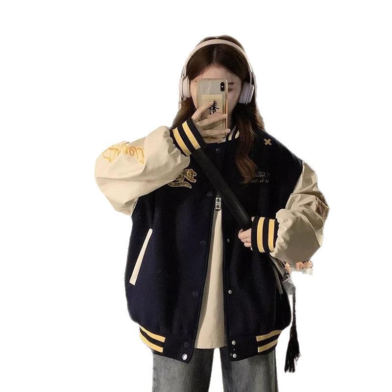 Damen Retro Baseball Uniform Bomberjacke - Herbst/Winter Design