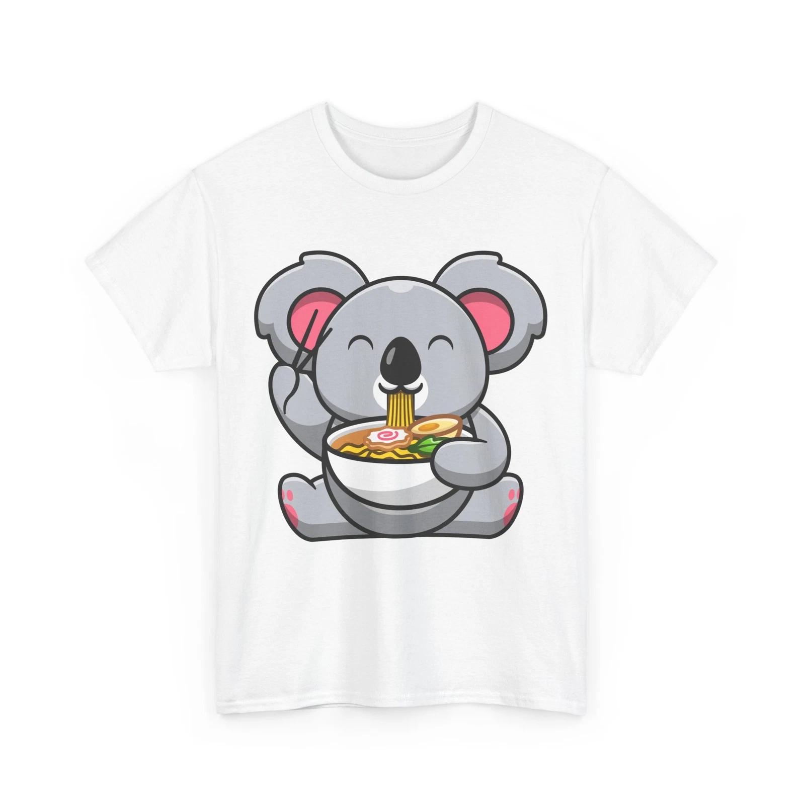 Koala Shirt, Kawaii Koala Eating Ramen Japanese Culture Animals Lovers T-shirt XL