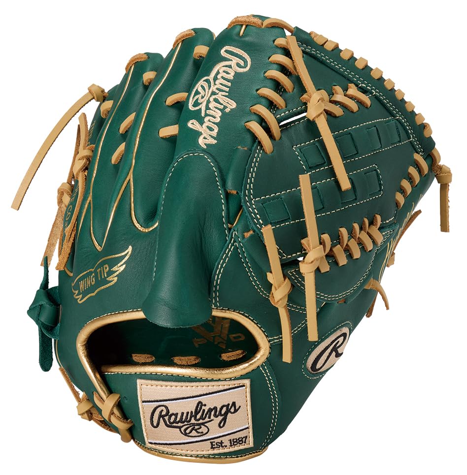 

Rawlings Baseball Hyper Tech Color Dark Throw Glove, Softball, Sync, GR5FHTCA15W, Pitcher s Glove, Green, 11.75 inches, Left-Handed