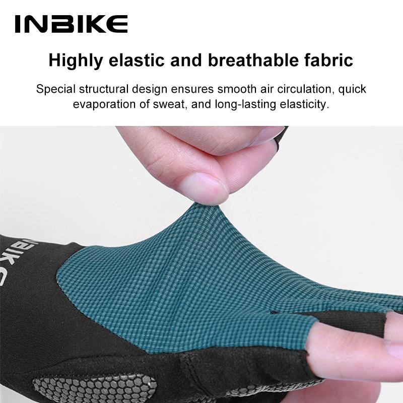 INBIKE Fahrradhandschuhe Sommer MTB Fahrradhandschuhe für Herren Gelgepolsterte Halbfinger Rennradhandschuhe Zubehör