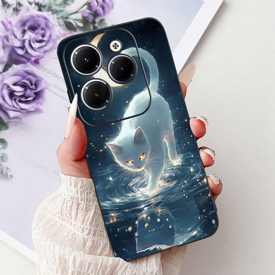 Dragon Koi Fish Landscape Phone Case For Infinix Hot 40i 40 Pro Back Cover Soft TPU Cartoon Bumper For Hot 30 30i 30 Play Shell