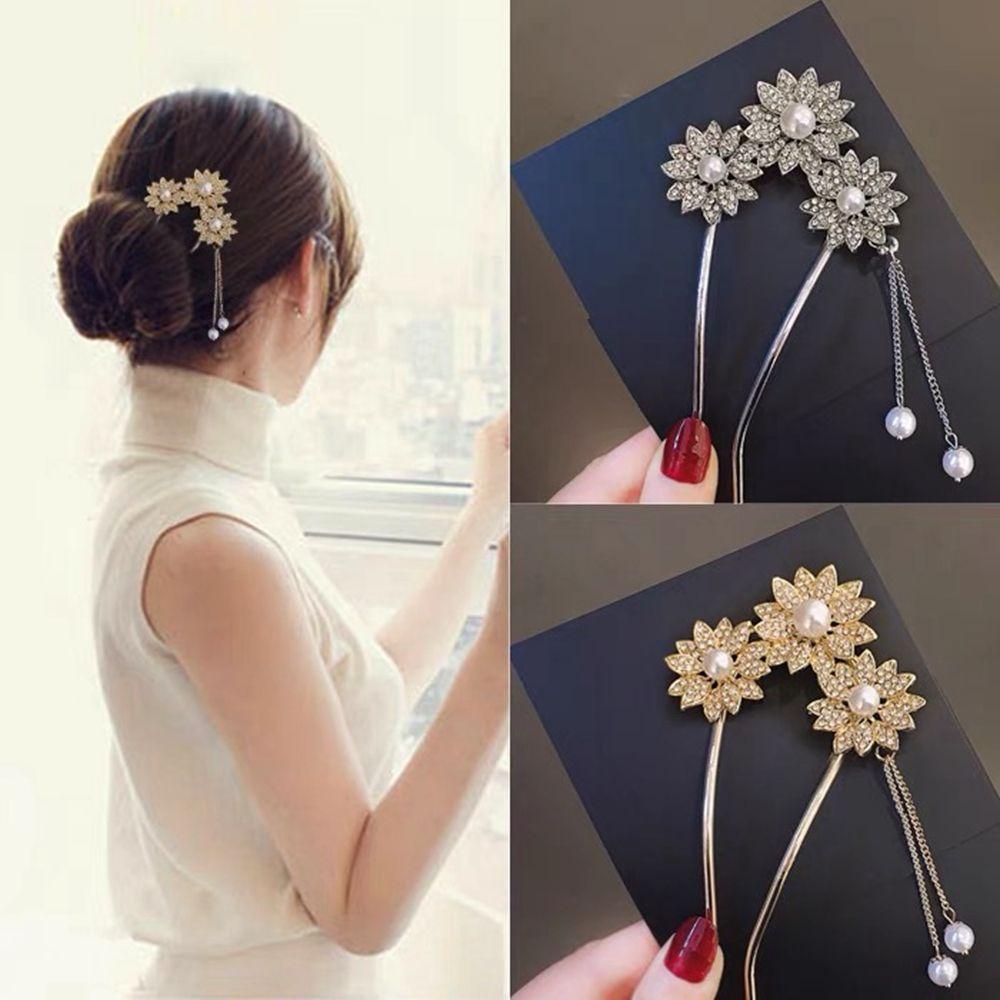 Design Tool  Pearl Hairpin Hanfu Hair Sticks Ancient Style Hairpin U Shaped Hairpin