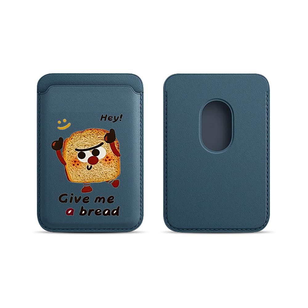 

Cartoon Toast Leather Phone Card Wallet Case For Magsafe Magnetic Slim Back Pocket Durable Stylish Lightweight Cover
