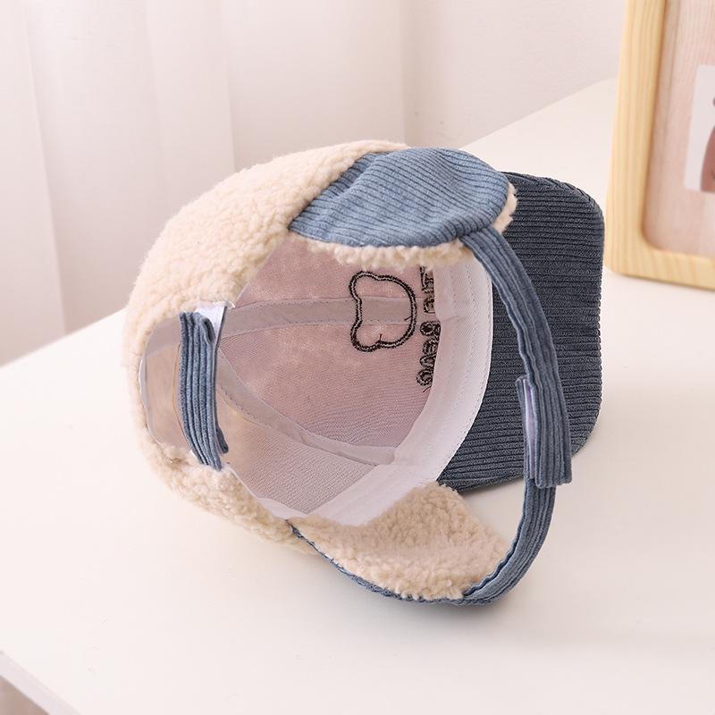 Children's Winter Duckbill Baseball Cap with Ear Protection - Korean Style, Trendy Design for Girls, Ages 2-6