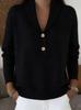 European & American Cross-Stitch Button Polo Collar Sweater - Autumn/Winter Casual Women's Fashion 2026