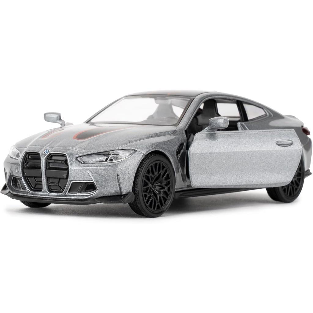 1/36 BMW M4 CSL Model Alloy Toy Car with Pullback Function, Suitable for Collecting and Decorating Model Toys, Car Gifts for Boys and Girls (Grey)