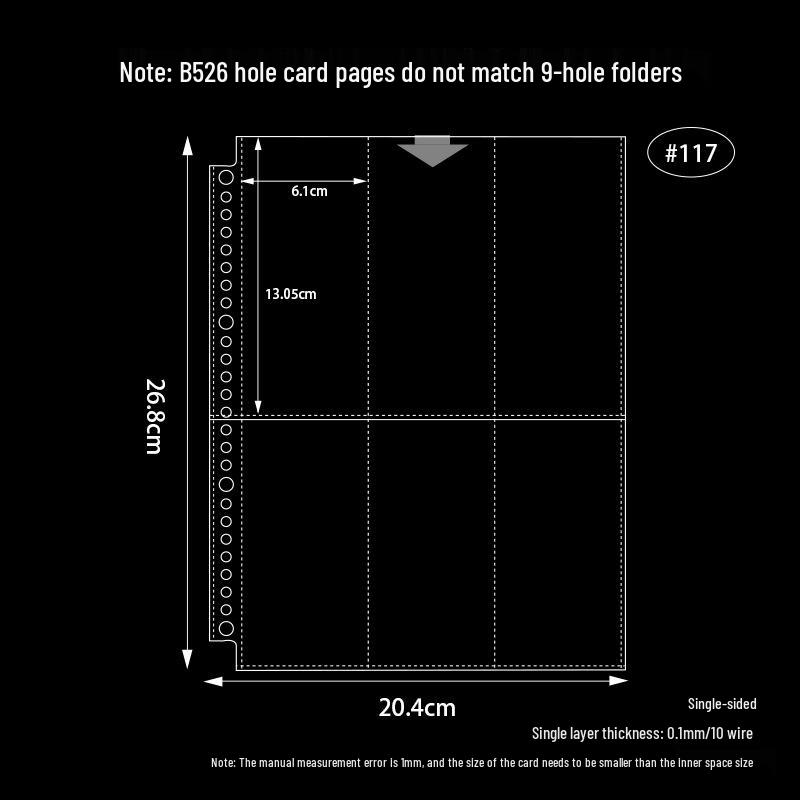 

Прозрачные страницы для карточек 3, 5, 7 дюймов: 6-дырочный сменный блок формата A5 для маленьких карточек, фотографий, открыток - карманы для хранения формата A4.