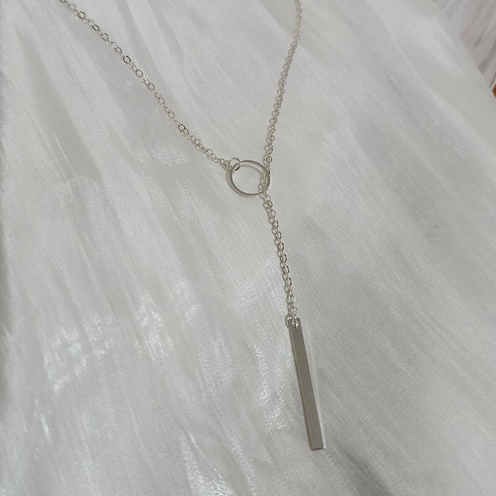 Fashion Punk Women's Alloy Geometric Circle and Bar Pendant Necklace