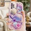 Phone Case: 2D Flat Samsung Galaxy A34 A35 M05 M06 S20 S22 S21 FE Plus 5G Protective Case, Couples Style, Iridescent Shell, Christmas and Halloween Gi