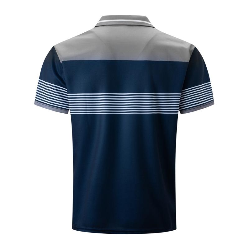 Tricou de golf pentru bărbați, respirabil, cu mânecă scurtă, cu blocuri de culoare, tricou casual cu revere și nasturi pentru vară