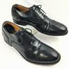 LOTTUSSE Premium Semi-Brogue Cap Toe Business Shoes Black Size 10 (Approx. 28.5cm) Men's
