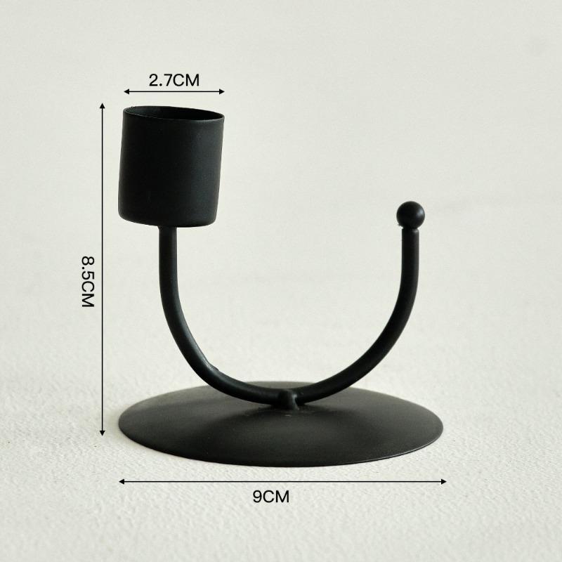 Ironwork U-shaped Double-ended Metal Candlestick Dining Table Candles Utensils Decorative Ornaments