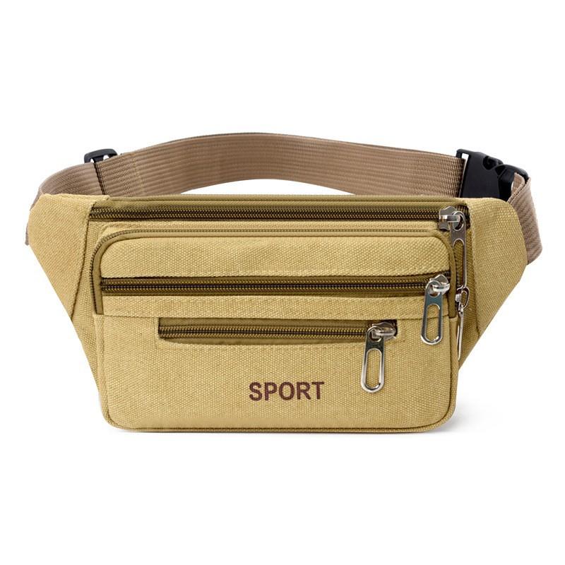 Fashion Canvas Waist Bag for Men Versatile Mobile Phone Holder Ideal for Outdoor Use