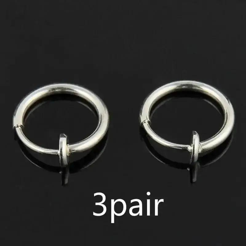 3 Paar Kreative Mode Geschenke Fakes Nase Lippen Ring Federclip Creolen Unisex Piercing Septum Zubehör Dekoration