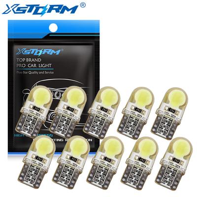 10pcs T10 LED W5W 194 168 COB Led Parking Bulb Auto Wedge Clearance Lamp Silica Super Bright Cold White License Plate Light 12V