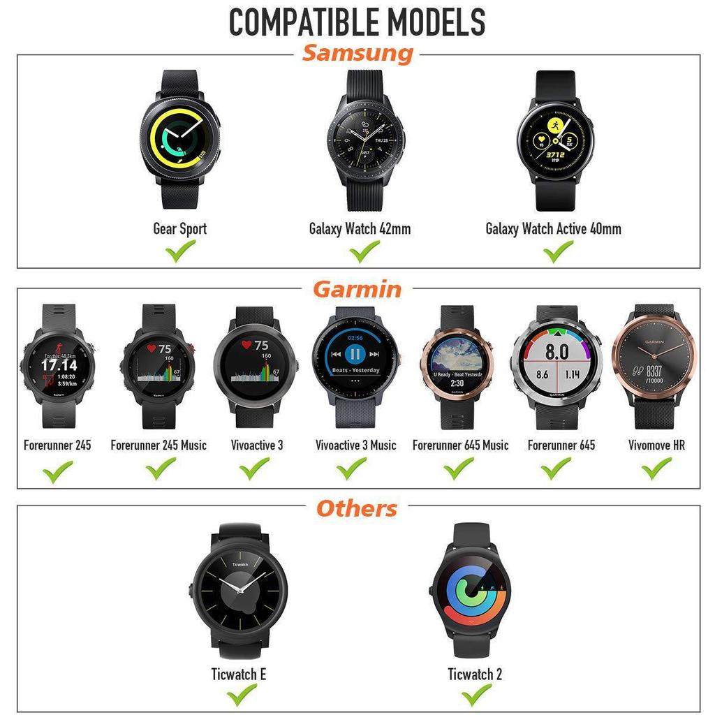 Cinturino in Silicone Compatibile con Garmin Forerunner, Venu, Vivoactive 3