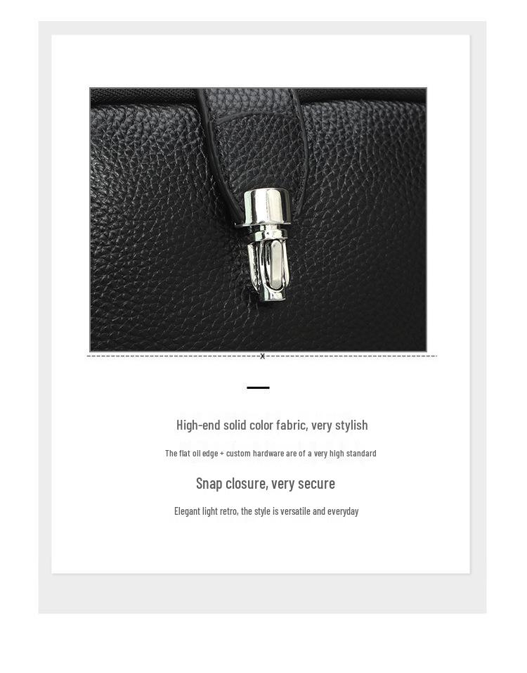 2024 New Fashion Women's Cowhide Lychee Grain Leather Crossbody Bag