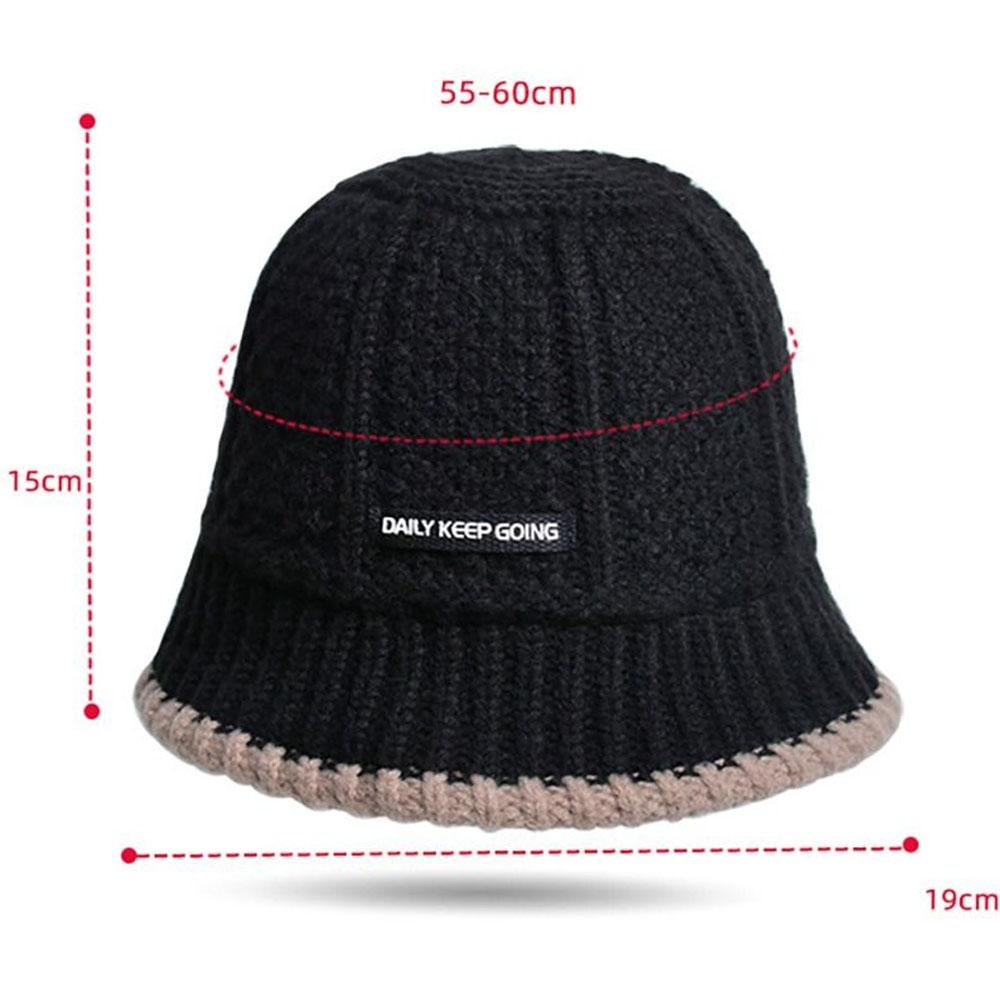 New Knitting Bucket Hat Women Autumn Winter Cold-proof Thicken Fisherman Hats Casual Warm Beanies Panama Caps for Women Hats