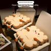 Winter Warm Toast Bread Plush Chair Cushion and Backrest