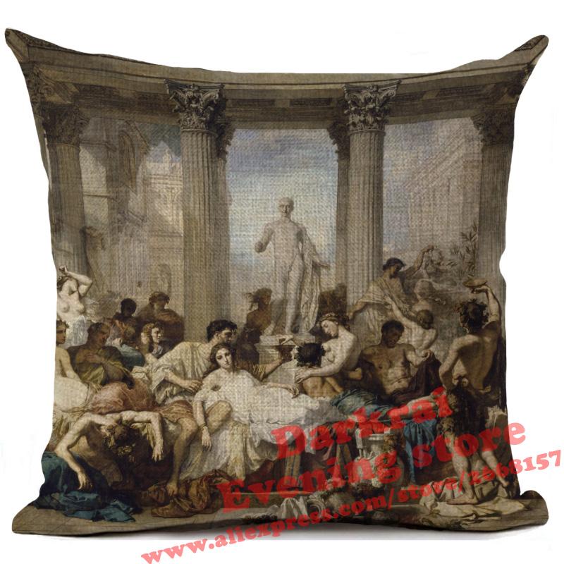 Mona Lisa Smile Art Cushion Cover Renaissance Oil Painting Style Decor Living Room Sofa Throw Pillows Home Decoration Pillowcase