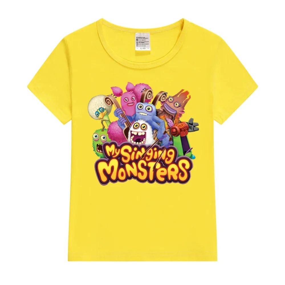

My Singing Monsters Summer Anime T-shirt Kids Clothes Kids T Shirts Casual Short Sleeve 100% Cotton Tops Y2k Boys Girl Clothes 100