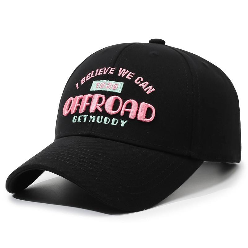 

Cotton Baseball Cap With Embroidered Letters For Street Style And Sun Protection чёрный
