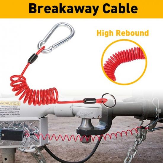 6 Foot Cable Trailer Breakaway Trailer Safety Trailer & Rope Anti-Lost Cable Red