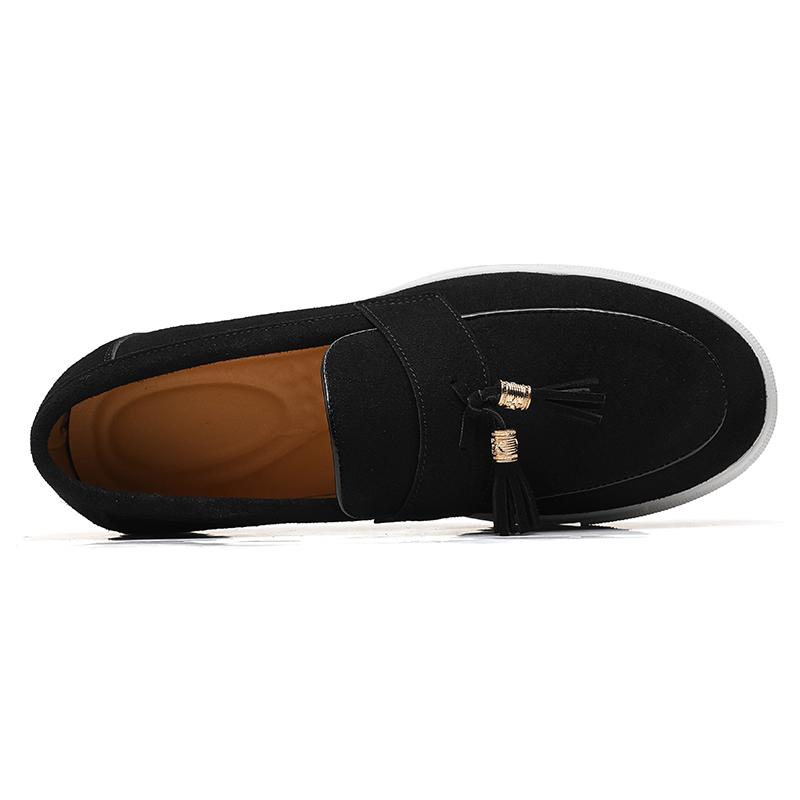 Fashion Leather Casual Shoes Men Loafers Luxury Design Slip On Male Dress Shoes Leisure Style Big Size Good Wear-resistant Sole