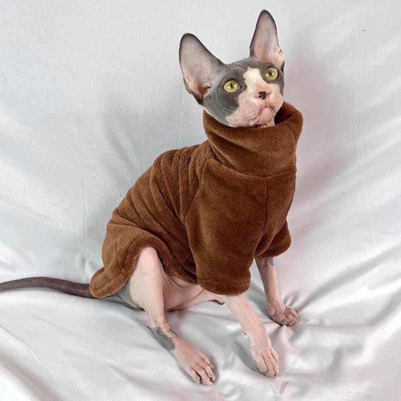 Haarloser Katzenmantel Haarloser Katzen-Kapuzenpullover Haarlose Katzenkleidung Haarloser Katzenpullover Sphynx-Mantel Warmer Mantel Sphynx-Katzen-Kapuzenpullover