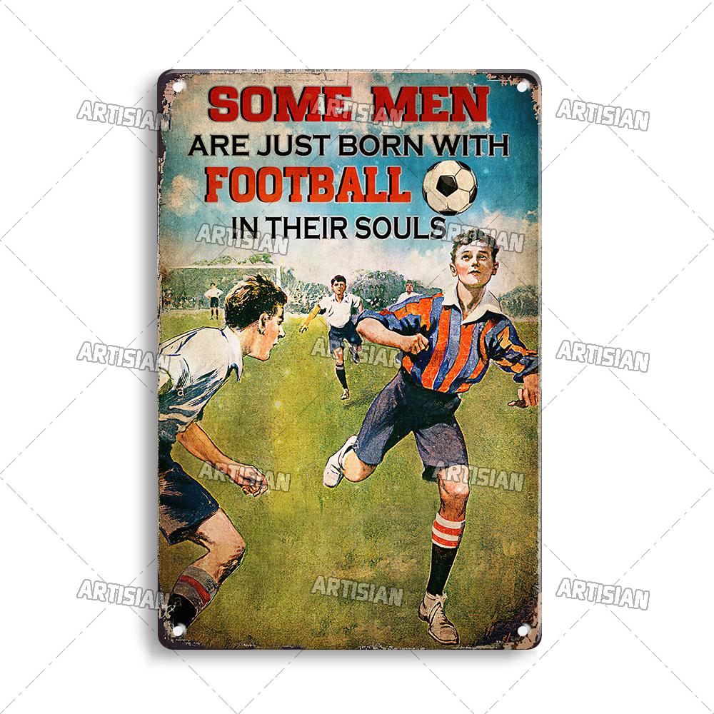 Artisian Football Metal Sign Sport Retro Tin Poster Vintage Decorative Plate Wall Decor Garage Bar Pub Club Hotel Cafe Kitchen