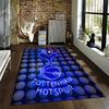 Tottenham Hotspur Logo Blau Neon Stil Teppich für Heimdekoration Geeignet zur Verwendung als Antirutsch für Wohnzimmer Schlafzimmer Sofas