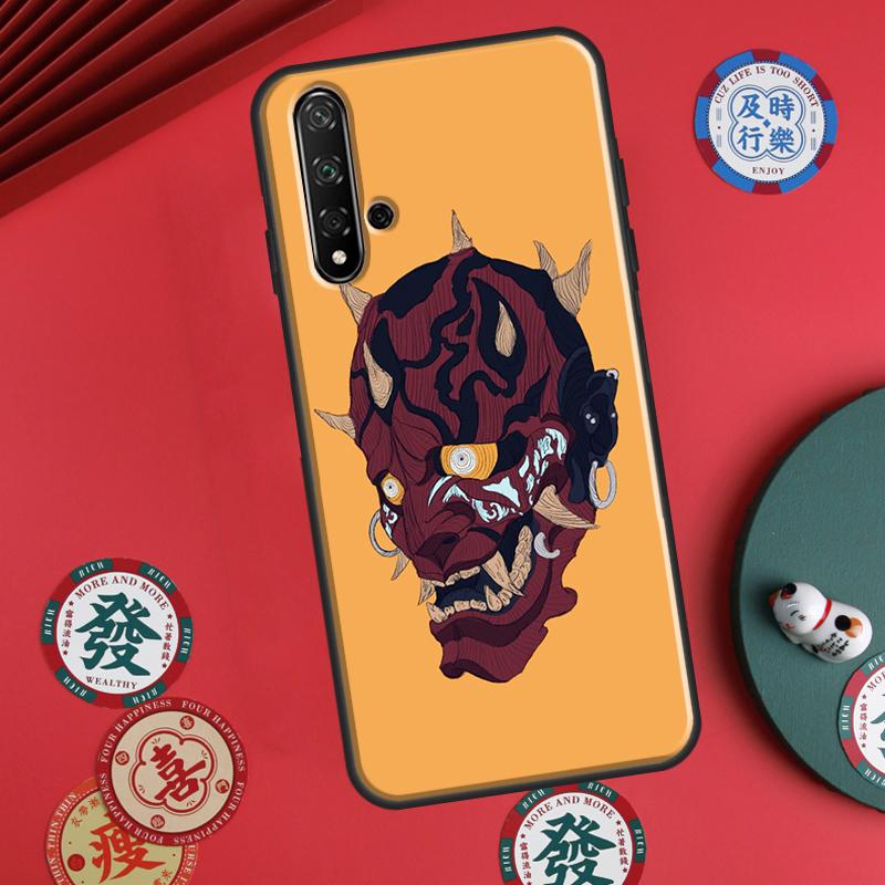 

Japanese Samurai Oni Mask For Huawei P20 P30 P40 Lite P60 Pro Nova 12i 11i 8i 12s 9 10 SE Y90 Y60 Y70 Y72 Y61 Y91 Case Huawei Nova 7i