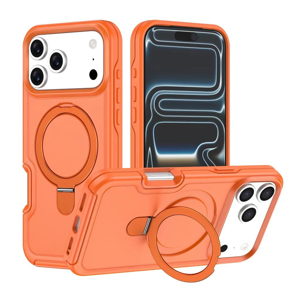 Custodia Protettiva Robusta 2-in-1 con Supporto Magnetico Metallico Per Per Iphone 17 Pro Max 17 Air 16 1 Pro 14 13 Cover
