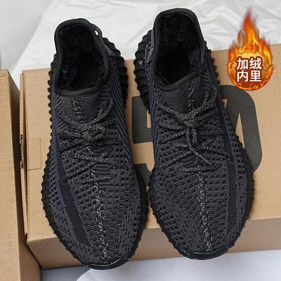 Fleece Thickened Winter Coconut All Black Casual Warm Running Shoes Sports Real Soft-soled Sneakers