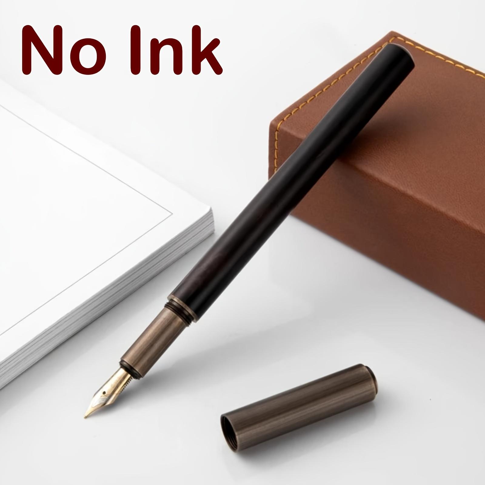

1pc Luxury Retro Wooden Bronze Fountain Pen-0.5mm Nib Office/Business/Calligraphy Ink Pen|Student Gift Stationery,office supplie