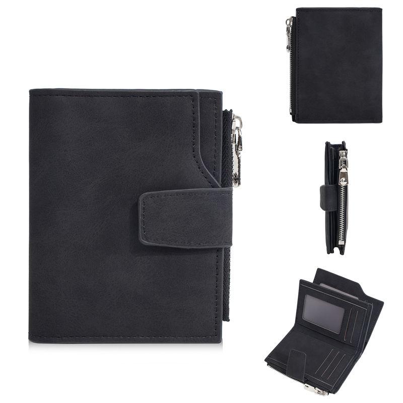 Baellerry Artificial Leather Short Wallets for Men Vintage Design Business Card Holder Zipper Cash Bag Packs Coin Purse