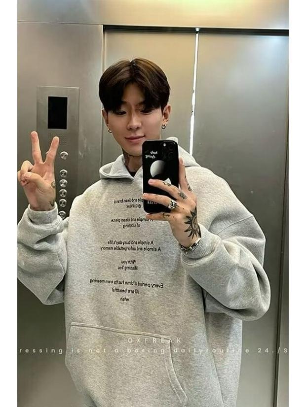 European American Trendy 2025 Autumn/Winter Plus Velvet Thick Hoodie - Cool Tone, High-End Feel. XL