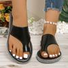 Women's Shoes 2025 New Solid Color Shiny Women's Slippers Outdoor Wear Resistant, Anti Slip, Comfortable Large Beach Sandals