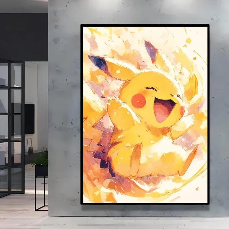 Classic Anime Canvas Posters Pokemon Pikachu Kids Gifts Eeveelution Canvas Painting Cool Wall Art Picture Home Bedroom