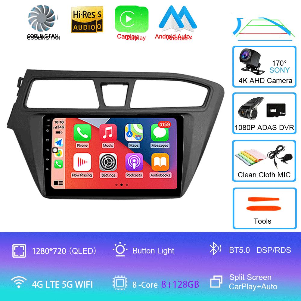 Android 14 WIFI+4G Car Radio For Hyundai I20 LHD 2015 2016 2017 2018 Stereo GPS Carplay Auto Multimedia Video Player 360 Camera