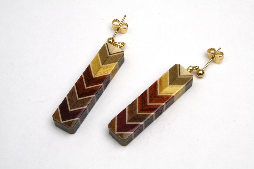 Parquet Earrings D by Hakone Maruyama