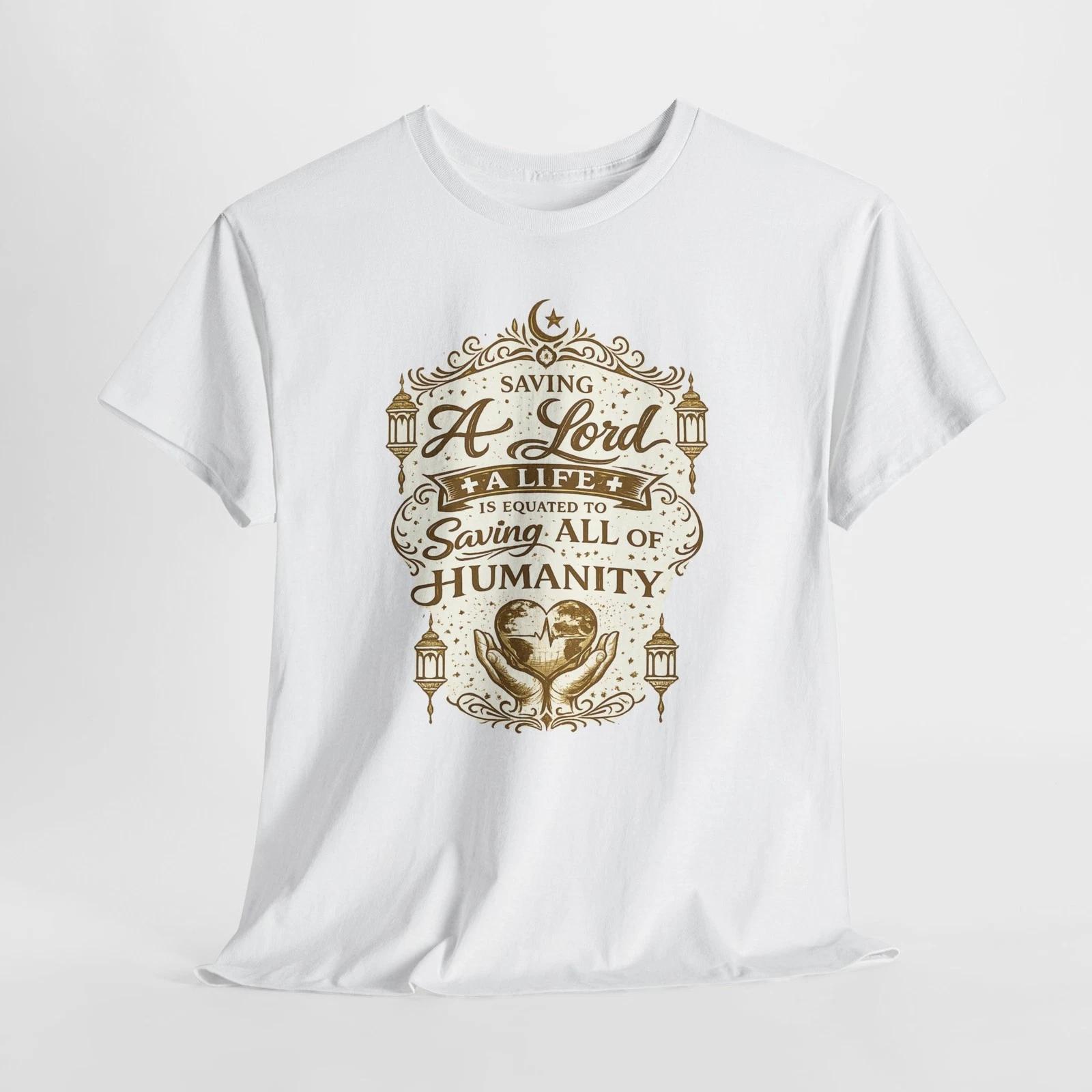 

Saving All of Humanity T-Shirt | Religious Tee Graphic Printed Cotton Summer 2XL