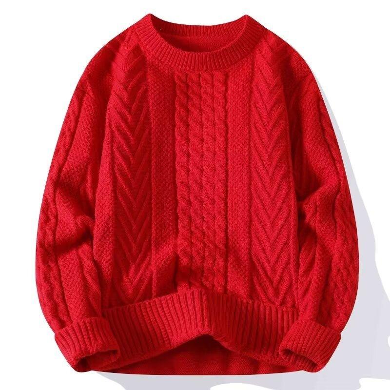 Sweter z dzianiny skręcanej dla par Luźny Vintage Lenistwo Wielokolorowy