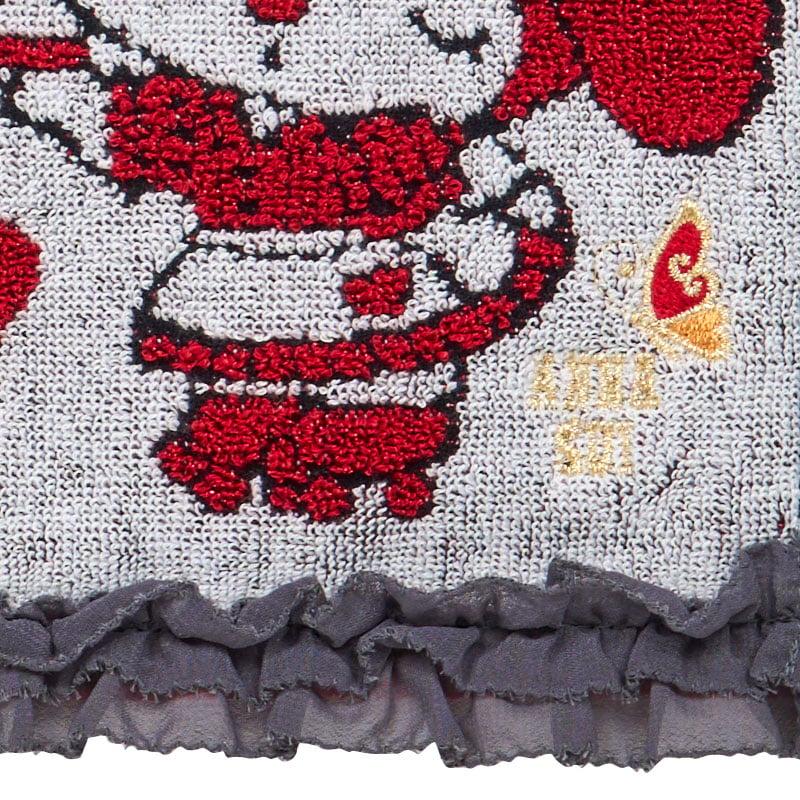 Sanrio ANNA SUI Towel Handkerchief ( Ruffle ) My Melody & KUROMI Red Japan NEW