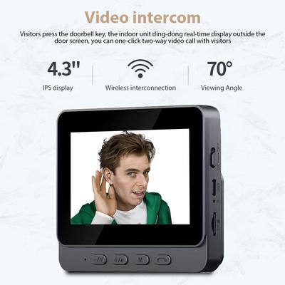 4,3 Inch IPS Bildschirm 2,4G Drahtlose Visuelle Gegensprechanlage Türklingel