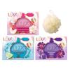 Beauty Fragrance Soap 3-Pack with Bath Pouf